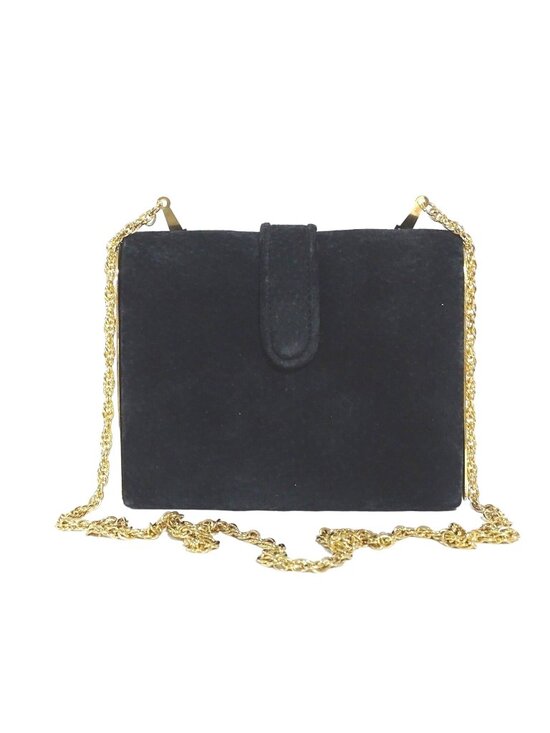 Ande Handbags - Vintage 50s 60s Ande Purse Crossbody 5x6 Formal Party Black Chain Strap